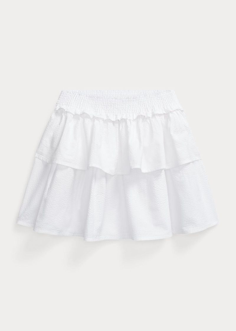 Faldas Ralph Lauren Niña 1.5-6.5 Años Tiered Cotton Seersucker Chile Blancas DFAXQ-2810